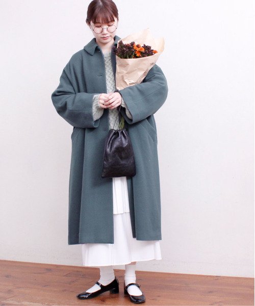 fig London フラットエアリアルパイル フリルスカート-