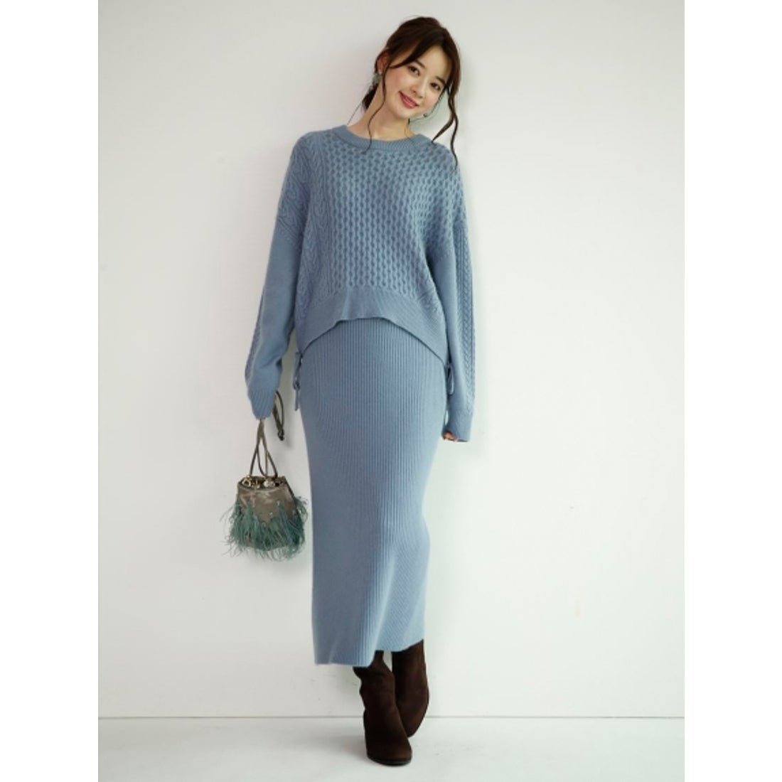 ケーブルニットアップ （ホワイト）