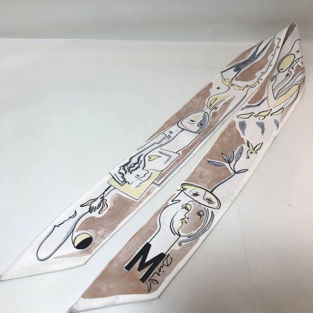 ABC DIOR M シルクツイル Mitzah ミッツァ スカーフ ベージュ-