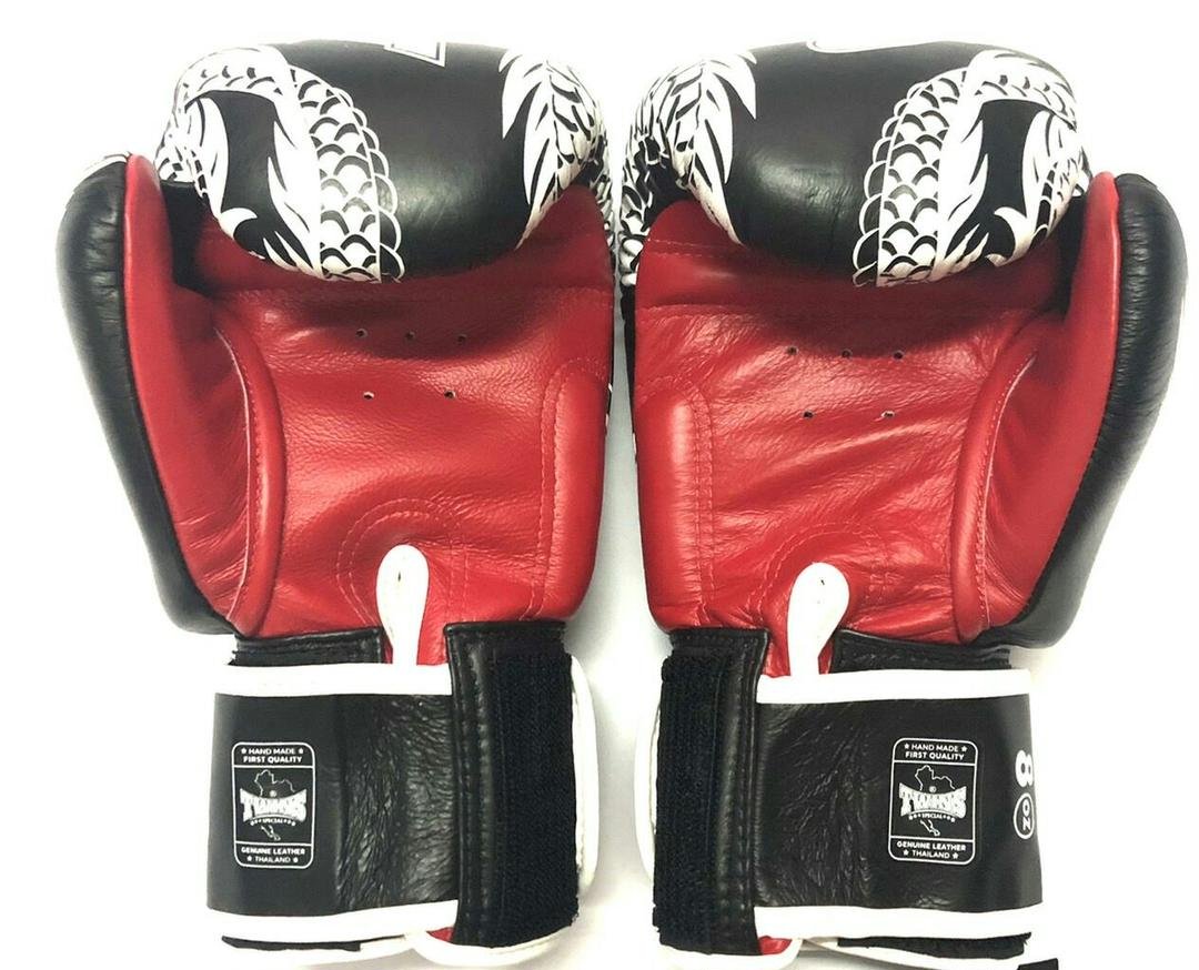 新品 正規 TWINS 本格ボクシンググローブ TWドラゴン 黒白 /ムエタイ