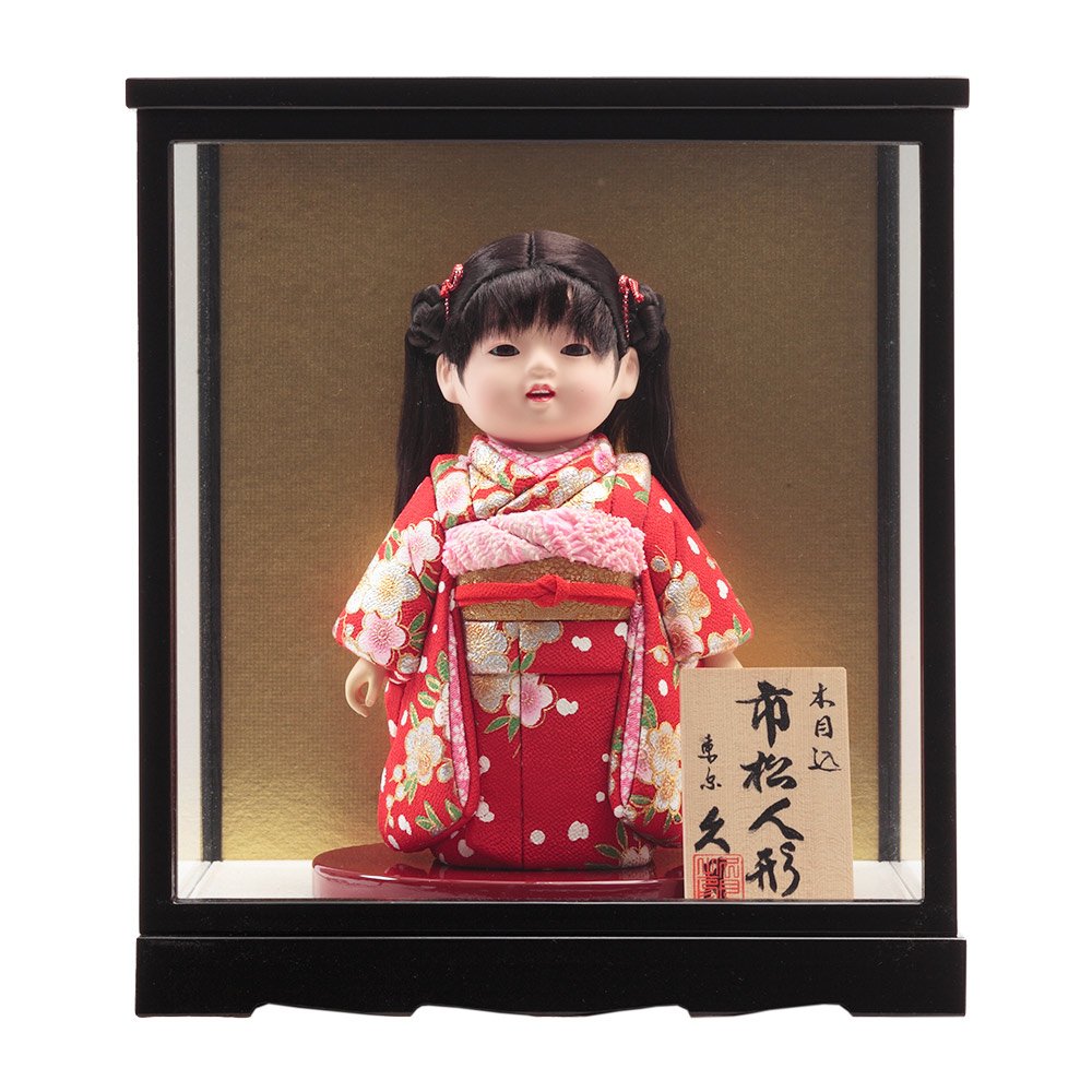 木目込市松人形(ガラスケース付き/無し 選択可能タイプ) 73H-C1 (7
