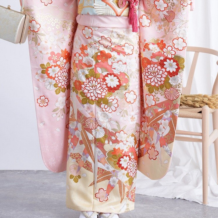振袖 レンタル 成人式 21点セット レトロ 振袖セット 花 ピンク系 正絹